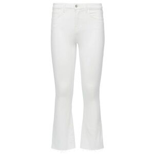 New L’AGENCE Kendra High Rise Cropped Flare Jean in Blanc Size 28